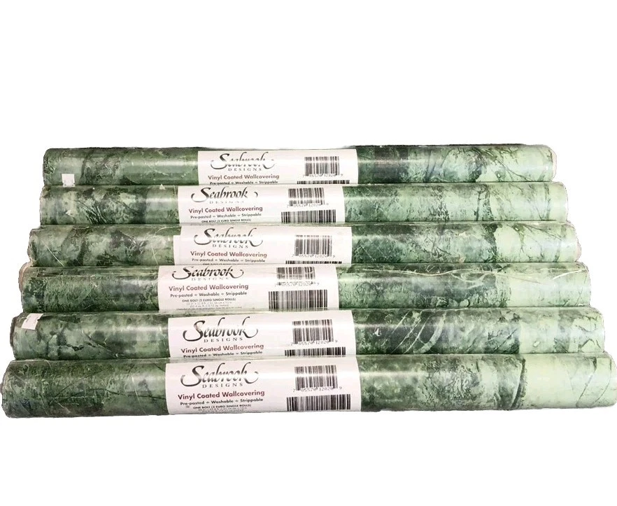 Papel tapiz recubierto de vinilo X7 SeaBrook musgo/granito 55,4 pies cuadrados rollos dobles BB820 Foto 1 de 4