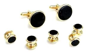 Genuine Onyx Big and Tall Classic Set With 5 Studs Gold