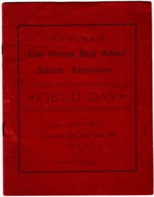 East Orange High School Athletic Association Field Day Program, May 30th, 1911 - Image 1 of 4