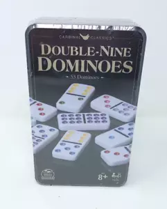 Cardinal Classics Double- Nine Dominoes Game w/ 55 Dominoes & Sealed Tin Box - Picture 1 of 3