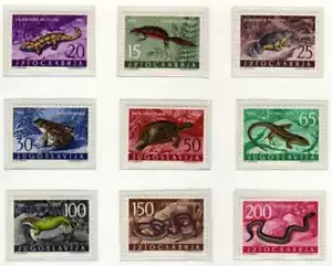 5714) YUGOSLAVIA 1962 Scott#663/71 Mi1007/15 MNH** REPTILES ANIMALS - Imagen 1 de 1