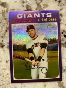 Tarjeta Topps Heritage 2020 cromada púrpura Giants Evan Longoria #THC-32 - Imagen 1 de 1