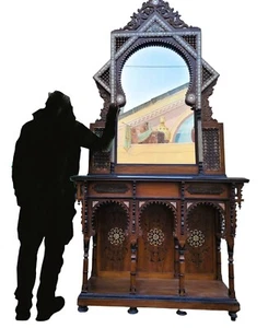 G Parvis, Console + Miroir en marqueterie, XIXème Siècle - Imagen 1 de 13