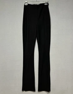 Zara High Waist Pull On Pants Size Small Black Ribbed Zip Ankles Office Work - Picture 1 of 4