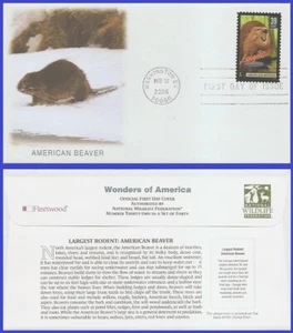 USA5 #4064 U/A FLEETWOOD FDC American beaver largest rodent Wonders of America - Picture 1 of 1