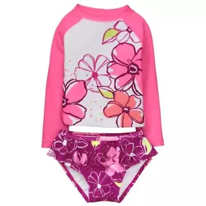 Costume da bagno nuovo con etichette Gymboree con gonna fiori di ibisco floreale rashguard 3T 4T 5T - Foto 1 di 1