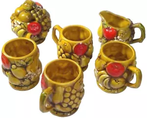 De colección Ardco Fine Quality Dallas 4 tazas de café crema azucarero fruta Japón - Imagen 1 de 12