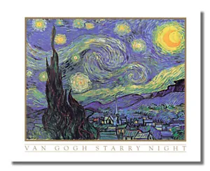 Starry Night in Town Vincent Van Gogh Wall Picture 8x10 Art Print - Picture 1 of 1