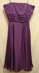 SZ 2 ML MONIQUE LHUILLIER STRAPLESS CHIFFON PURPLE DRESS, BRIDEMAIDS, PARTY, GUC - Picture 1 of 10