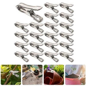 30 Pcs Windproof Clothespin Spring Type Clips Stainless Steel Greenhouse Clamps - Picture 1 of 12