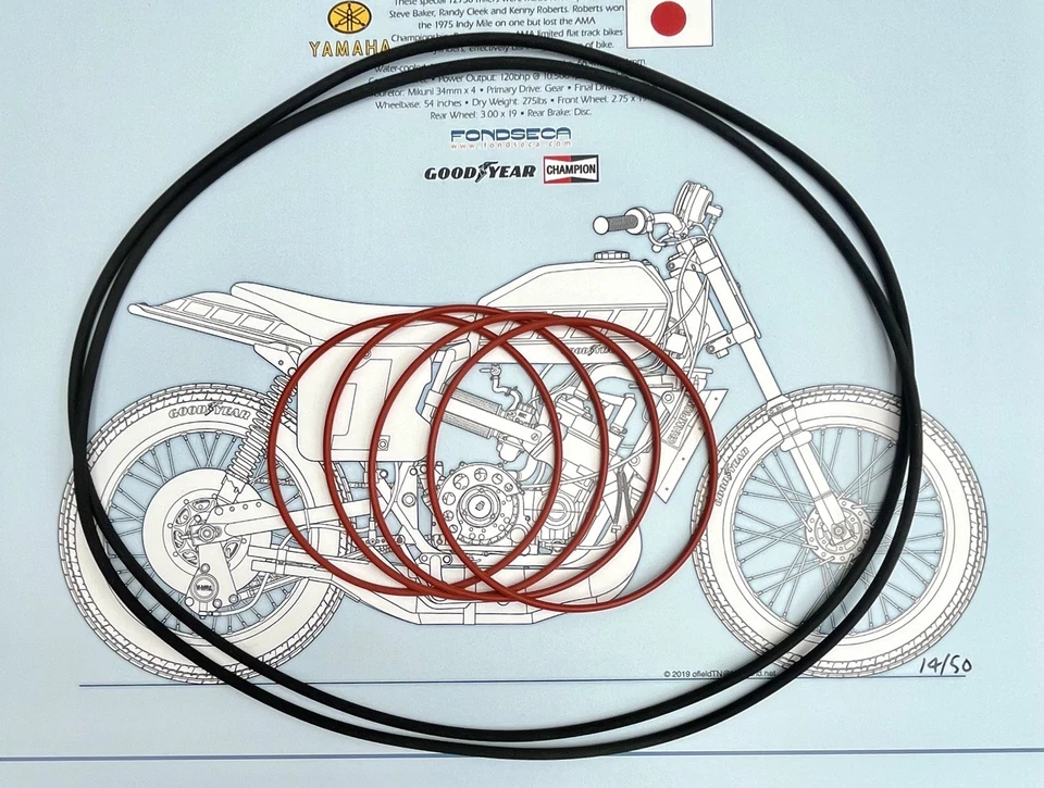 10 original Yamaha TZ250 TZ350 TZ700 YZ125 cylinder o-rings 93210-70207