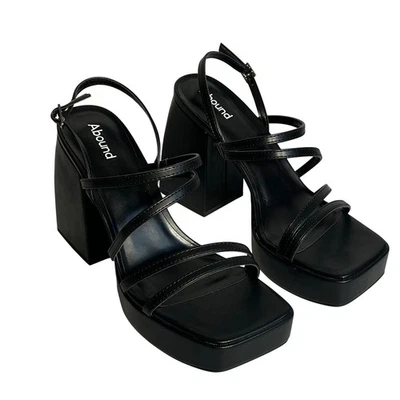 Sandalias con tiras de tacón bloque de plataforma negras Abound para mujer talla 11M Foto 1 de 4