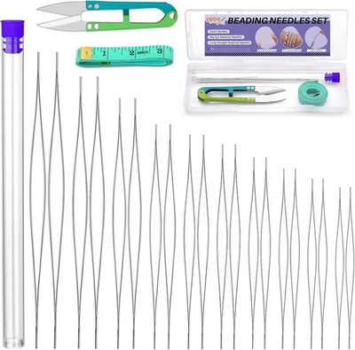 Набор игл для бисероплетения 30 шт., иглы для бусин большого размера 10 размеров, изготовление ювелирных изделий S - Изображение 1 из 4