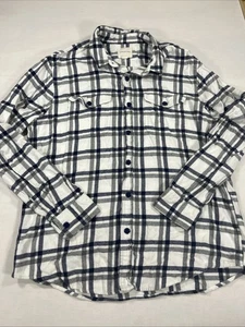 American Eagle kariertes superweiches Herrenhemd LG blau weiß Picknick Knopfleiste - Bild 1 von 15