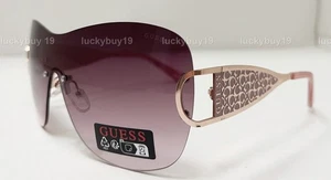 NWT GUESS GO00038 Brown Gold Pink Shield Authentic Women Sunglasses /538/ New - Picture 1 of 9