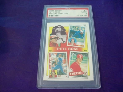 1986 TOPPS #7 PETE ROSE 特别 1983 - 85 PSA 9 — 第 1/2 张图片
