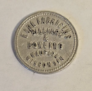 Earl Fabricius Billard Waupaca, WI Aluminium Trade Token "IDEAL" #1994 - Bild 1 von 2