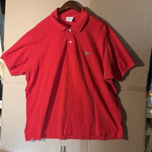 VTG Lacoste Men’s Polo Shirt Short Sleeves Red Size 8 (US 3XL) - Picture 1 of 5