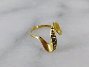 Vintage 10K Yellow Gold Size 9.25 Abstract Ring With Diamonds? 2.75g Tot Wht - Picture 1 of 11
