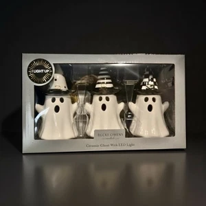 Becki Owens Halloween Geister in Hexenhüten Set Mackenzie Stil LED Lichter Neu im Karton - Bild 1 von 5