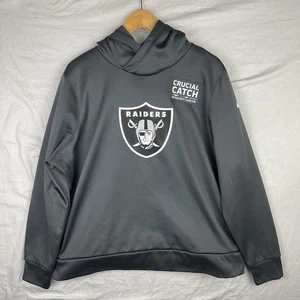 Las Vegas Raiders Sweater Womens 2XL XXL Nike Dri Fit Hoodie NFL Crucial Catch - Picture 1 of 12