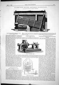 Antique Print 1888 Water-Tube Boiler Brussels Babcock Hett Centrifugal Pump - Picture 1 of 1