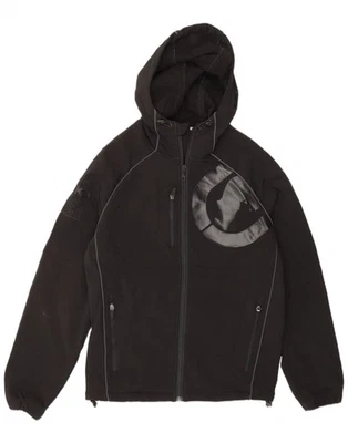 ECKO UNLTD Mens Graphic Hooded Windbreaker Jacket UK 36 Small Black BF01 - Image 1 of 4
