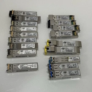 Lote (18) Módulos Cisco SFP GLC-TE GLC-SX-MM GLC-LH-SM - Transceptores sin probar - Imagen 1 de 8