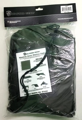 5ive Star Gear Weather Cover Shelter Tarp OD Green W/Stakes 4294 - Image 1 of 2