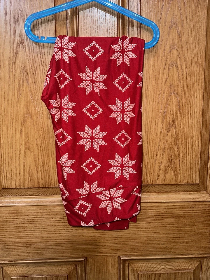 LuLaRoe NUEVO Leggings Vacaciones Navidad Copos de Nieve TC2 Alto y Curvilíneo 2 Mantecoso Foto 1 de 1