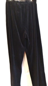 LESLIE FAY HABERDASHERY Size L black velveteen Lounge Pants Unworn - Picture 1 of 7