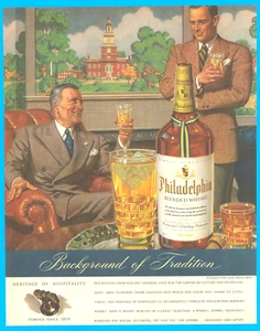 1943 WWII Philadelphia Blended Whisky vintage PRINT AD tradition cocktail liquor - Picture 1 of 3