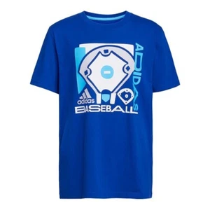 NWT Adidas size 4 Boy's blue baseball graphic T - Picture 1 of 1