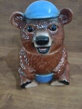 Vintage Brown Bear  Ceramic Cookie Jar with Lid 