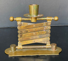 Antique Heavy Solid Brass Expanding Table Top Candle Holder  6" to 15"