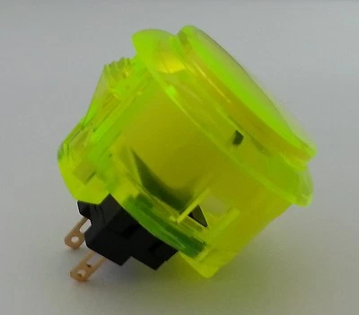 Japan Sanwa Clear Yellow Buttons x 1 pc OBSC-30-CY Video Arcade Parts - Image 1 of 4