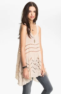 Nuevo con etiquetas Free People Vestido Túnica Trapecio Deslizante Velo - Imagen 1 de 12