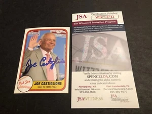 JSA JOE CASTIGLIONE SIGNED RED SOX CUSTOM CARD HALL OF FAME ANNOUNCER AUTO 742 - Picture 1 of 3