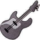 Grey Electric Guitar Embroidered Iron / Sew On Patch Rock Music Shirt Bag Badge