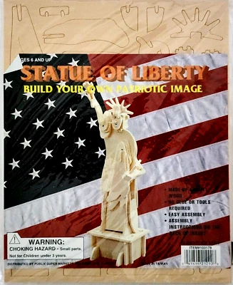 Build Your Own Statue of Liberty Wooden Puzzle Kit – Patriotic DIY Model Set - Image 1 of 3