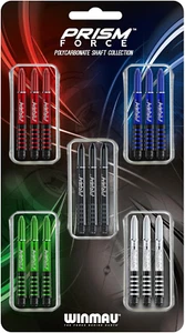 Winmau Prism Force Dart Shafts - 5 Sets - Red, Blue, Black, Green, Clear Stems - Picture 1 of 1