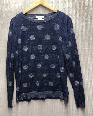 Liz Claiborne Sweater Size XL Blue Polka Dot Casual - Image 1 of 4