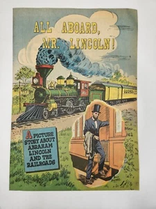 Vintage tutto a bordo Mr Lincoln 1959 Lincoln Train Museum 16 pagine colore completo - Foto 1 di 6