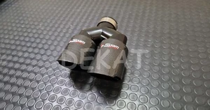 TERMINALE CODINO AUTO INOX NERO CARBONIO DOPPIO TONDO DISASSATO LATO SINISTRO SX - Foto 1 di 6