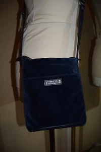 White Stuff Midnight Navy Blue Velvet Leather Zip Small Cross Body Shoulder Bag - Picture 1 of 16