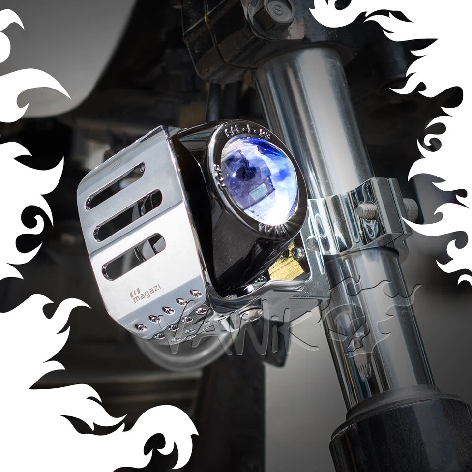 VAWiK Magazi 3" round driving light chrome aluminum mounting H3 12V 55W x1 ε - Изображение 1 из 4