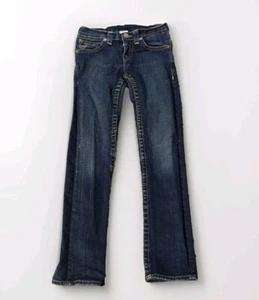 Girl's True Religion Brand Jeans World Tour Size 12 Dark Wash Straight Leg Slim - Picture 1 of 17