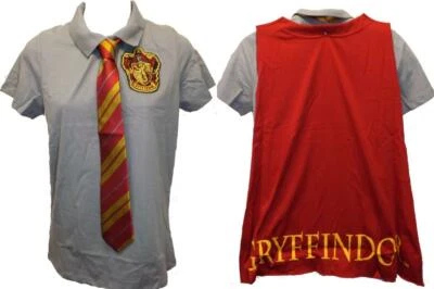 Harry Potter Gryffindor Womens Halloween Costume Size M-2XL Polo Shirt Cape Tie - Image 1 of 4