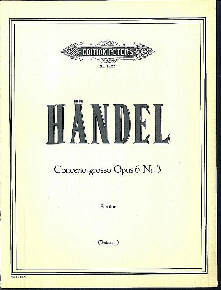 Handel: Concerto Grosso Opus 6 No. 3 - Score - Image 1 of 1