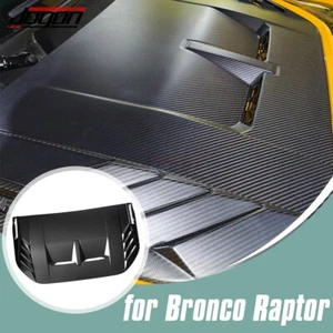 Matte Carbon Front Hood Vent Panel For Ford Bronco Raptor 22+ Bonnet Scoop Trim - Picture 1 of 17